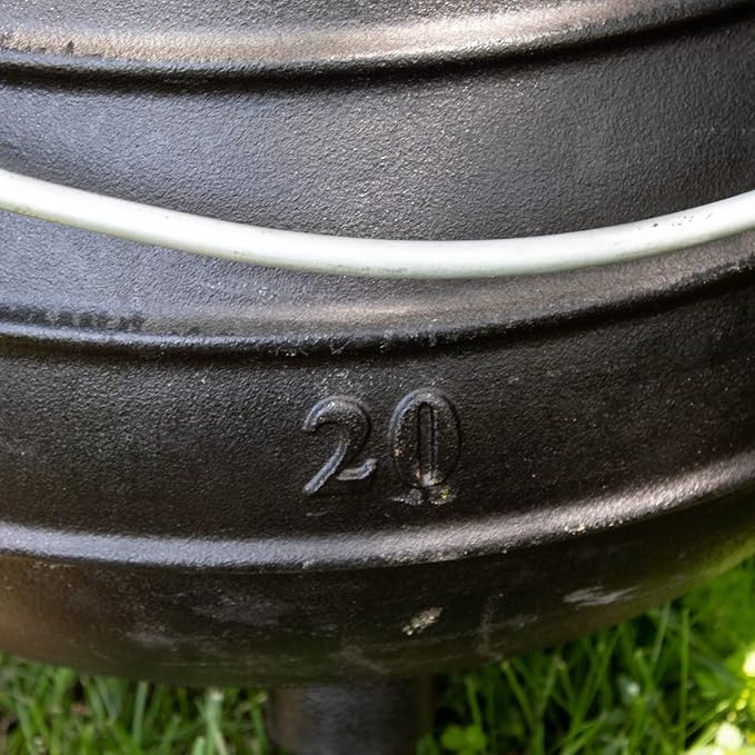Lehman's Campfire Cooking Kettle Pot - Cast Iron Potje Dutch Oven with 3 Legs and Lid, 19.25 inch, 14.75 Gallon