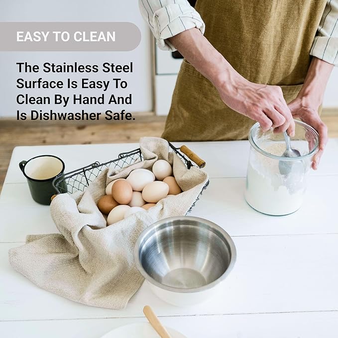 American Metalcraft 16" Stainless Steel Mixing Bowl - 13-Quart Durable Metal Bowls for Mixing, Large Stainless Steel Bowl