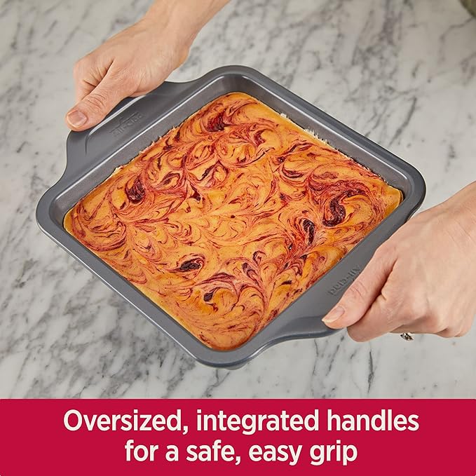 All-Clad Pro-Release Nonstick Square Baking Pan 8x8 Inch Oven Safe 450F Half Sheet, Cookie Sheet, Muffin Pan, Cooling & Baking Rack, Round Cake Pan, Loaf Pan, Baking Pan Grey