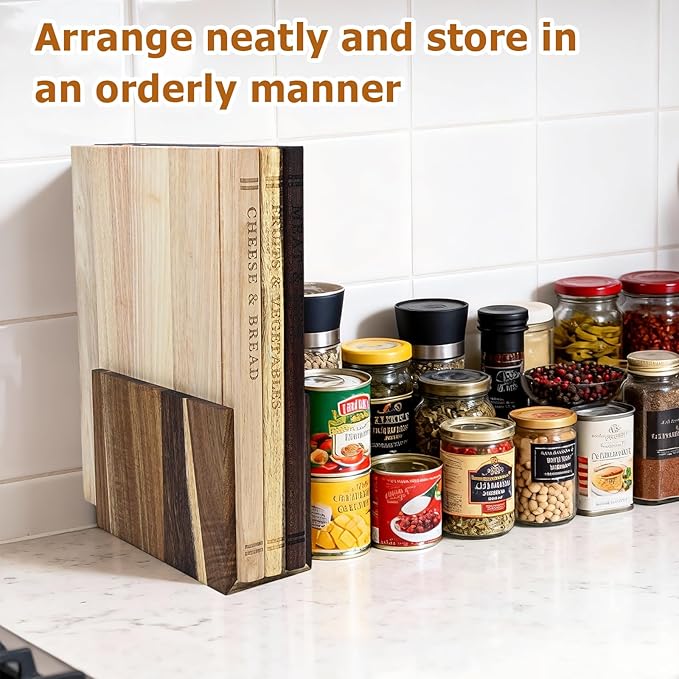 Acacia Wood Cutting Board Book Set, 3-Piece Decorative Chopping Boards with Stand | Book-Shaped Design| Dishwasher Safe for Easy Cleaning | Ideal for Meat, Vegetables | Unique Gift for Home Cooks