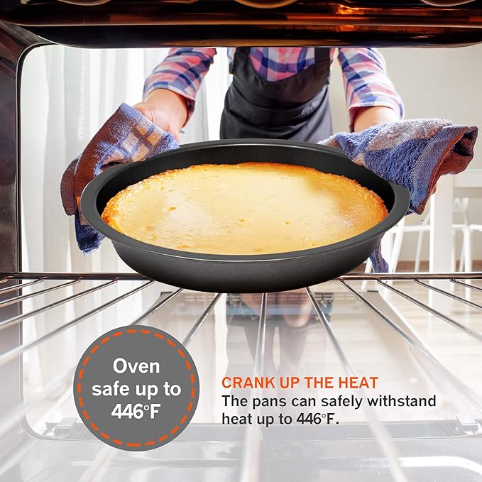 PERLLI Non-Stick 6-Piece Bakeware Set – Carbon Steel with Even Heat Distribution, Oven Safe to 446°F, BPA-Free, Dishwasher Safe, Stackable Baking Tools for Easy Storage and Everyday Cooking - Gray