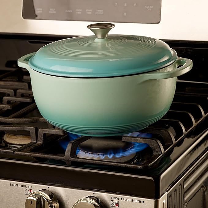 Mercer Culinary Enameled Cast Iron Round Dutch Oven, 6 qt., Aqua