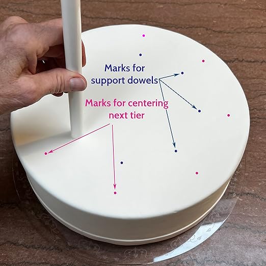 CAKESAFE Square Tier Ruler for Cake Decorating – Cake Centering and Dowel Placement Tool for Bakers