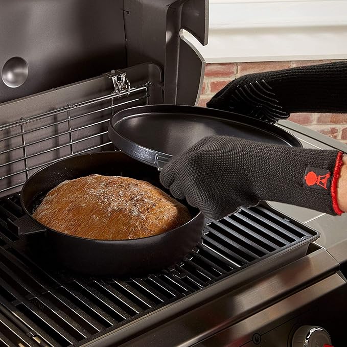 Weber Duo Dutch Oven, 7.25 Qt – Multi-Purpose Porcelain‑Enameled Cast‑Iron Dutch Oven & Flat‑Top Griddle-Style Lid