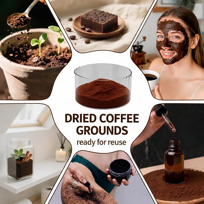 Automatic Coffee Grounds Dryer for Coffee Bar Accessories & Espresso Accessories, Hands-Free Low-Temp Drying (20–120 Min), Prevents Odor & Mold, Reuse Grounds for DIY, 120V 150W