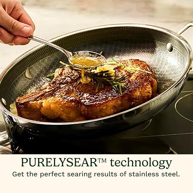 Cuisinart FusionPlus Nonstick Stainless Steel Cookware, 8-inch Skillet with PFAS-Free PURELYSEAR Ceramic Technology, Scratch Proof, Cool Grip Handles, Dishwasher Safe, FPS22-20