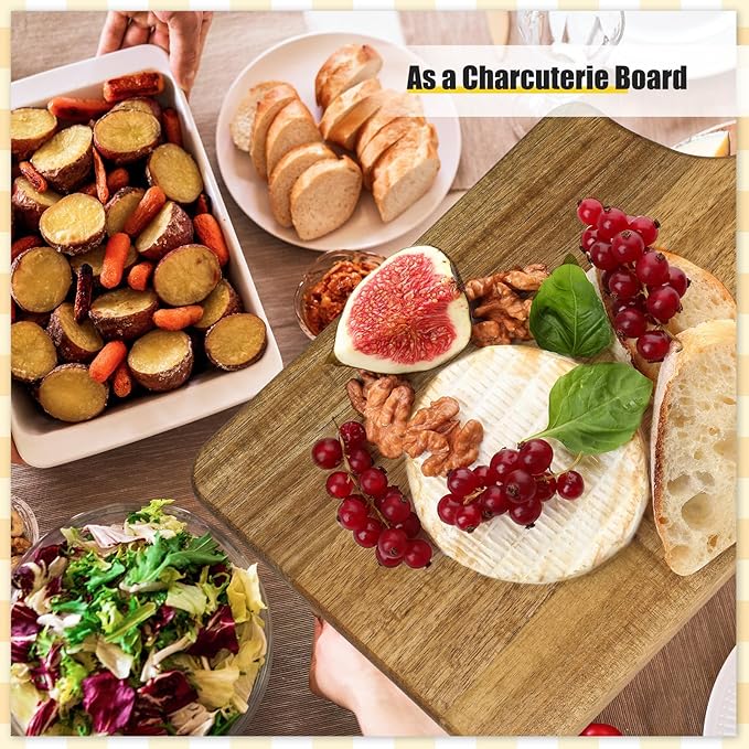 Lounsweer 6 Pcs Thicken Cutting Board Bulk Wood Board for Chopping Serving Charcuterie Material for Laser Engraving Mother' Day Wedding Housewarming Gift