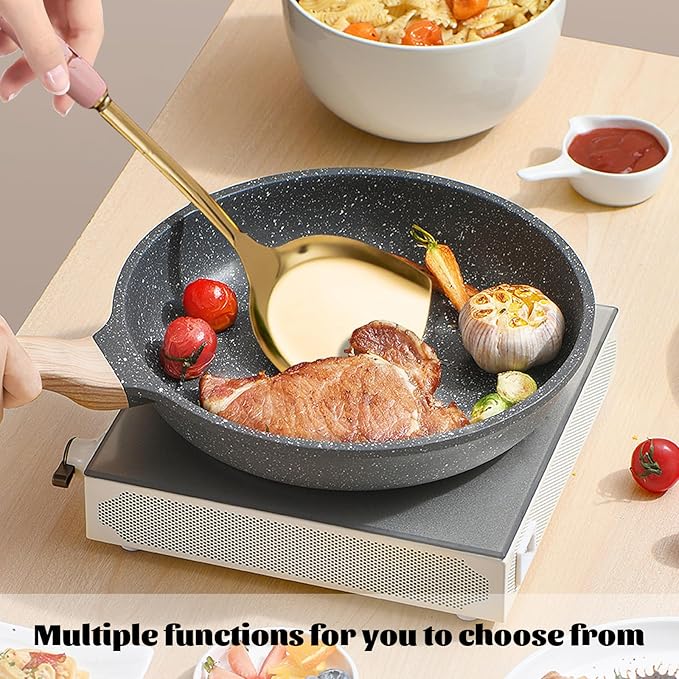 Gold Kitchen Utensils,7 Pieces Cooking Utensils Set,Kitchen Tools Set With Utensil Holder, Gold Kitchen Accessories,Dishwasher Safe, Easy To Clean(White)