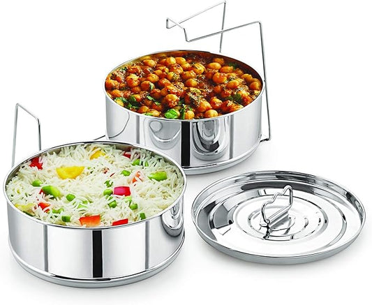 Stackable Stainless Steel Insert Pans - Inserts for Instant Pot - Pan for Instapot - Accessories for Instant Pot- FITS 6 QT and Above - Single Size - Pressure Cooker Steamer Pan Accessories
