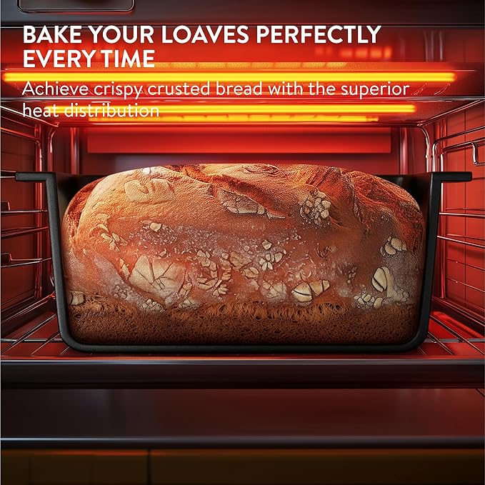 Navaris Enameled Cast Iron Bread Loaf Pan - 13.4" x 5.1"(34 x 13cm) Non-Stick Bread Baking Pan for Homemade Bread, Sourdough, Meatloaf, Cake, Oven Safe, Even Heat Distribution