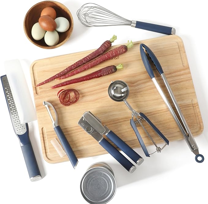 Calphalon Edge 6 Piece Stainless Steel Kitchen Tool & Gadget Set- Navy Blue