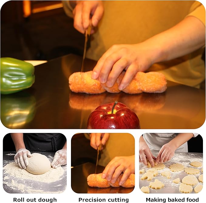 Stainless Steel Cutting Boards for Kitchen, Kneading Cutting Board Mats, Metal Cutting Board for Meat, Fruits, Vegetables, Bread, and Baking Large Cutting Boards (50 x 40cm/19.7 x 15.7in)