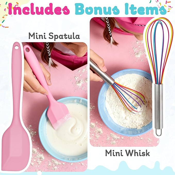Ultimate Easy Baking Oven Bundle For Kids With 20 Items - Oven, 2 Refill Mixes, Apron, Hat, 2 Bowls, Spatula, Whisk, 9 Stickers, Baking Pan & Tool (Heroic Hot Pink Bundle)