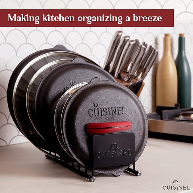 Cuisinel POT LID AND DISH ORGANIZER RACK - MATTE BLACK KITCHEN STORAGE/ORGANIZATION STA