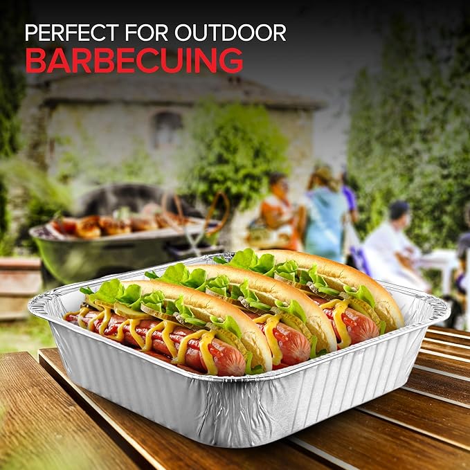 Stock Your Home 8x8 Foil Pans (10 Pack) 8 Inch Square Aluminum Pans - Foil Pans - Disposable Food Containers Great for Baking Cake, Cooking, Heating, Storing, Prepping Food