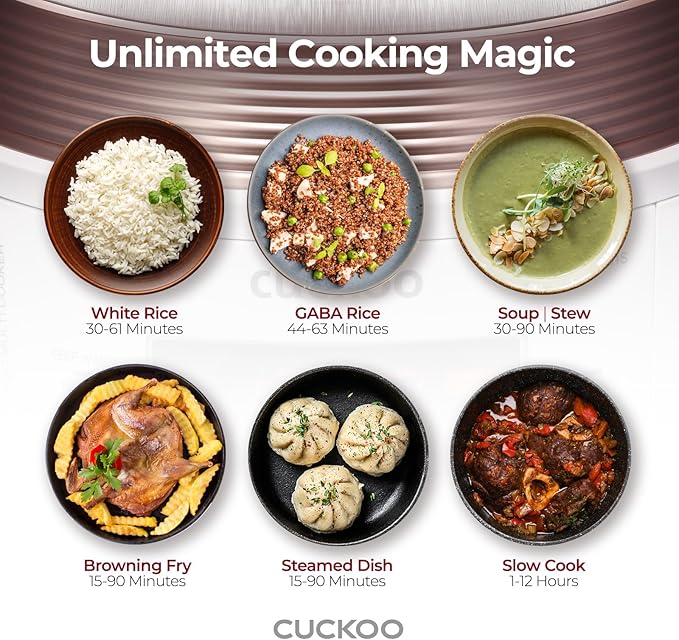 CUCKOO Electric Pressure Cooker 5QT, Versatile Slow Cooker with 10 Menu Options, High Pressure Food Steamer for Cooking, Instant Multicooker with Stainless Steel Non-Stick Inner Pot (CMC-QSB501S)