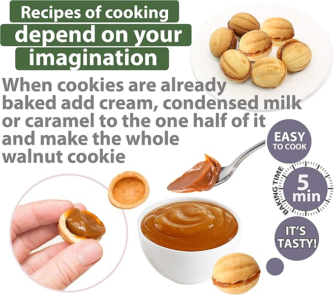 Walnut Cookie Mold Maker 12 non-stick - Oreshki Mold Maker - Walnut Cookie Molds - Орешница Russian - Oreshki Maker - Walnut Cookie Maker Oreshek - Nutty Maker - Oreshnitsa Nut Cookies Maker