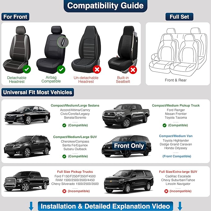 OASIS AUTO Car Seat Covers Full Set, Sporty Faux Leather with Honeycomb Pattern, Waterproof Universal Fit for SUV, Sedan, Pick-up Truck, Automotive Interior Accessories (OS-004 Black&Blue)
