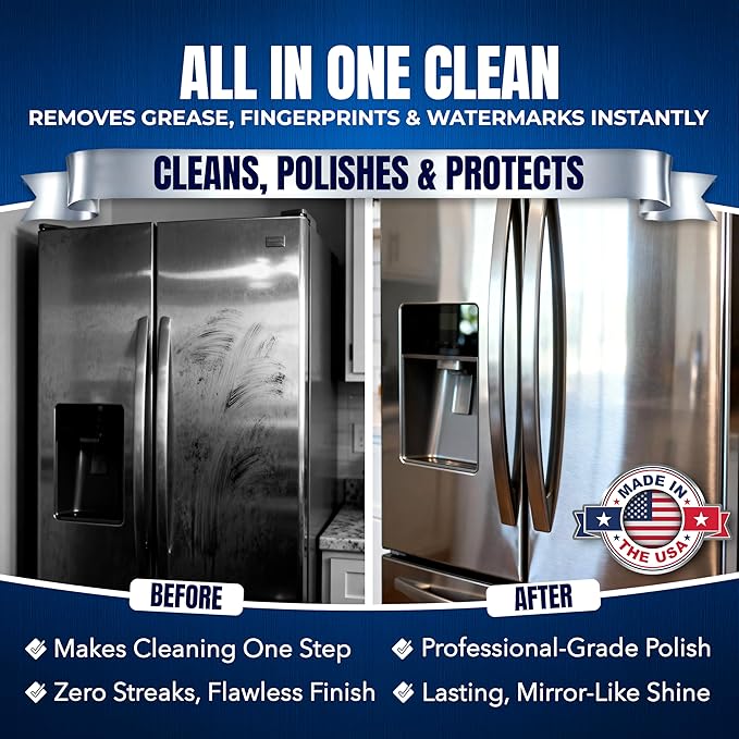 Sheila Shine 4 x 1 Gallon Stainless Steel Cleaner and Polish – Cleans, Polishes & Protects Kitchen Appliances, Refrigerators, Sinks, Ovens & Grills – Stainless Steel Cleaner for Appliances