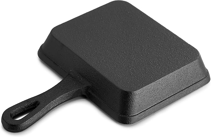 Megachef Cast Iron Mini Fry Pan/Saute Pan with Wood Tray, Cookware, Bakeware, Serveware (4 Piece)