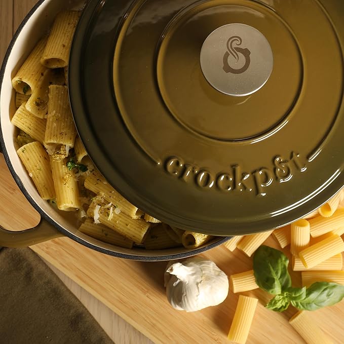 Crock Pot Artisan 5-Quart Round Cast Iron Dutch Oven Pot With Lid - Gradient Sage Green