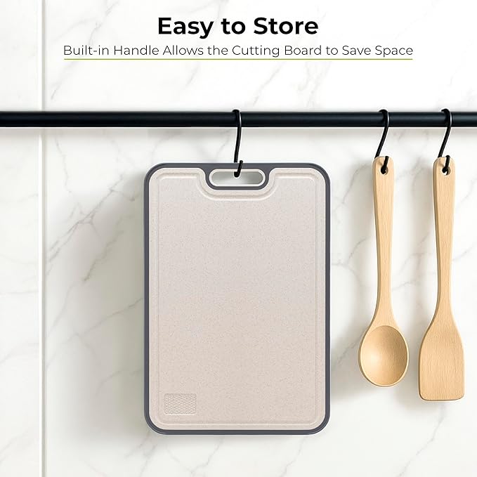 Freshware Titanium Cutting Board for Kitchen, Double Sided and Non Slip Cutting Boards, Pure Titanium/PP, Chopping Board with Juice Grooves, Dishwasher Safe, Large 15.2" by 10.5"
