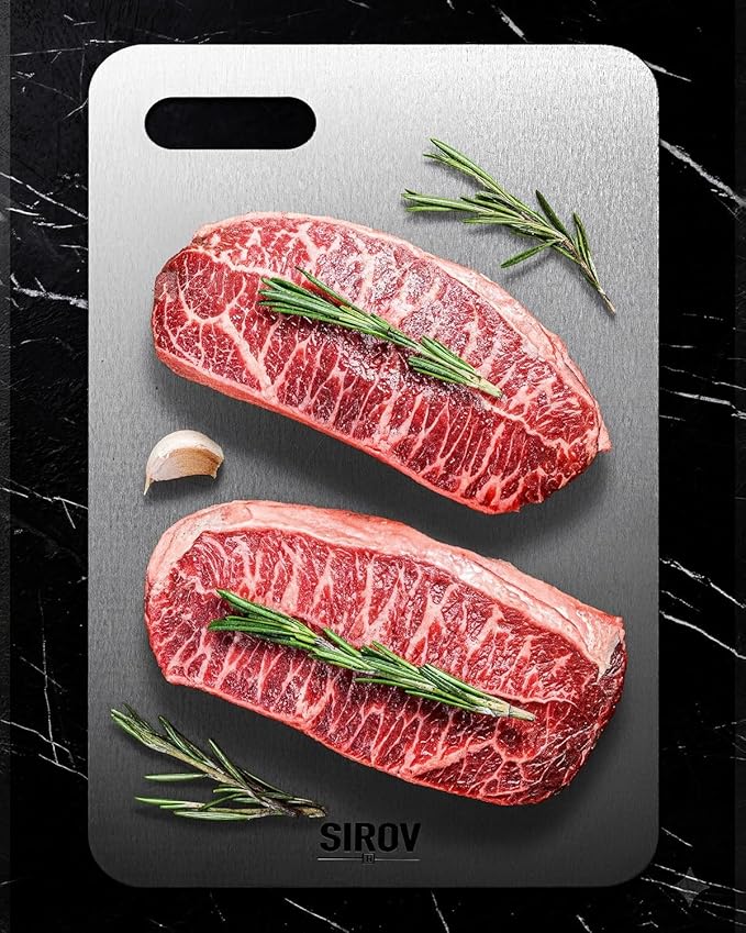 Katuchef Titanium Cutting Board for Kitchen, 100% Pure Titanium Cutting Board Food Grade,Non Toxic chopping board, Dishwasher safe, Easy to Clean Large Size, 15”x9.6”