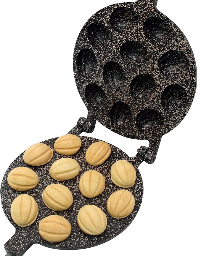 Walnut Cookie Maker 12 halves non-stick coating granite stone Cookies Pastry
