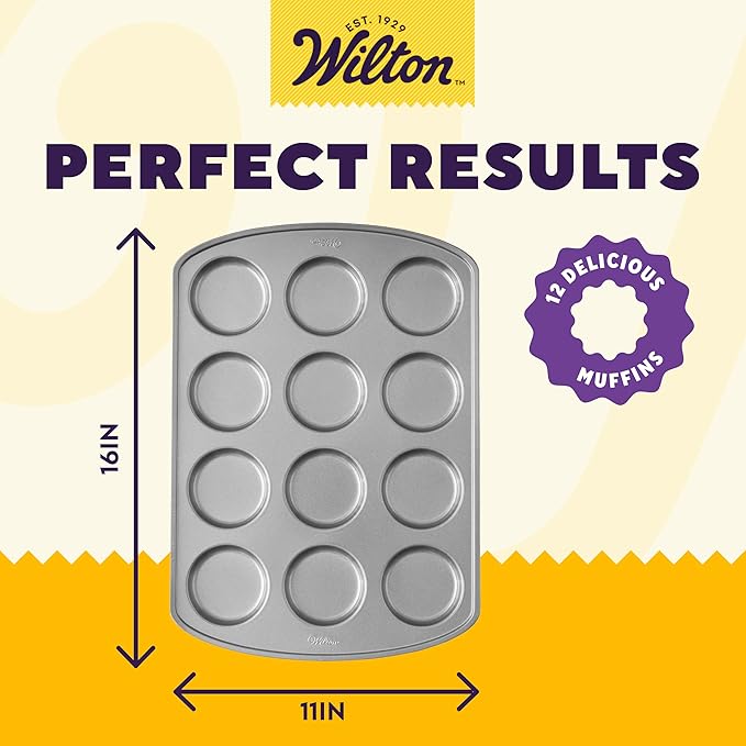 Wilton Gold Non-Stick Muffin Top Pan, Stainless Steel Bakeware, Made without PFAS, 11 x16 in, Packaging May Vary
