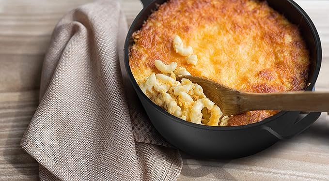 Commercial Chef 5-Qt. Dutch Oven with Lid, Pre-Seasoned Cast Iron, Integrated Handles, Works on All Cooktops Including Induction, Outdoor Cookware for Campfires or Grills, CHFL545
