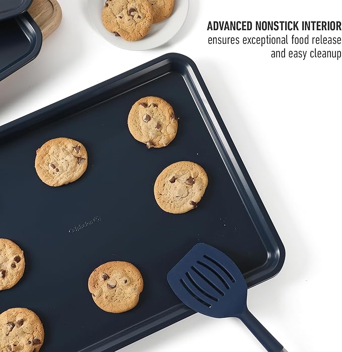 Calphalon Legacy 3 Piece 18 ", 15" and 13" PFA Free Nonstick Cookie Sheet - Navy Blue