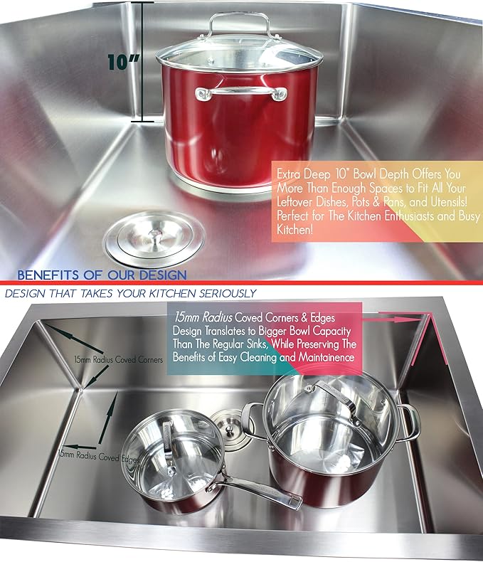 42 in. x 19 in. x 10 in. 16-Gauge Stainless Steel Undermount 60/40 Offset Double Bowl Kitchen Sink with Bottom Grid, Silicon Dishrack, Pot Mat and Strainer
