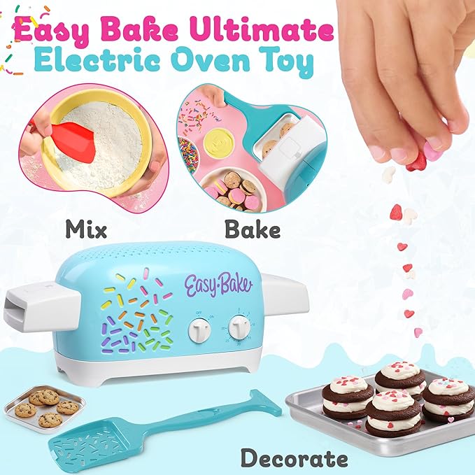 Ultimate Easy Baking Oven Bundle For Kids With 20 Items - Oven, 2 Refill Mixes, Apron, Hat, 2 Bowls, Spatula, Whisk, 9 Stickers, Baking Pan & Tool (Greatest Hero Green Bundle)