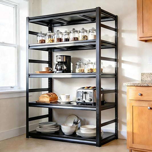 Kitchen Shelves Pantry Organizers and Storage, Adjustable Metal Shelving Unit, Kitchen Essentials Microwave Stand, Corner Shelf, Home Organization (5 Tier 35.4" W×15.7" D×71.2" H, 5)
