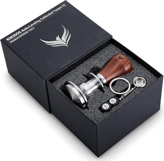 51mm Tamper Tool Espresso Rosewood Spring Loaded 30LB Calibrated Coffee Tamper Compatible With Delonghi, Casabrews, Smeg and more Espresso Machine Accessories