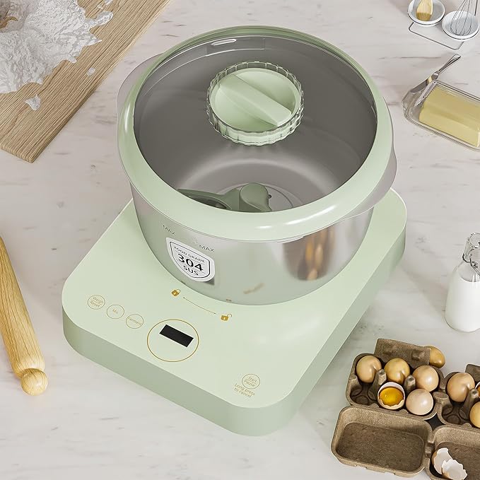 Electric Dough Maker with Ferment & Weighing Function, 5.2QT Dough Mixer with 304 Stainless Steel Bowl, Flour Kneading Machine for Pizza Bread Maker, Microcomputer Timing, Face-up Touch Panel