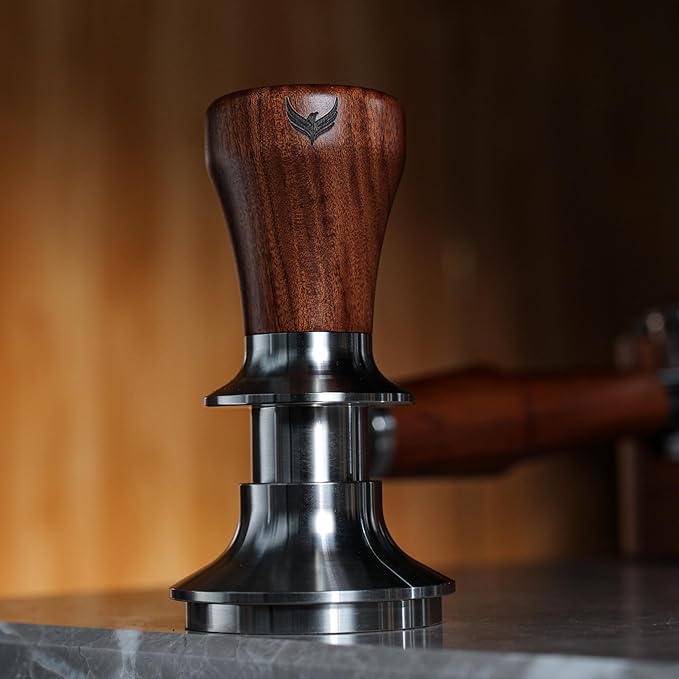 51mm Tamper Tool Espresso Rosewood Spring Loaded 30LB Calibrated Coffee Tamper Compatible With Delonghi, Casabrews, Smeg and more Espresso Machine Accessories
