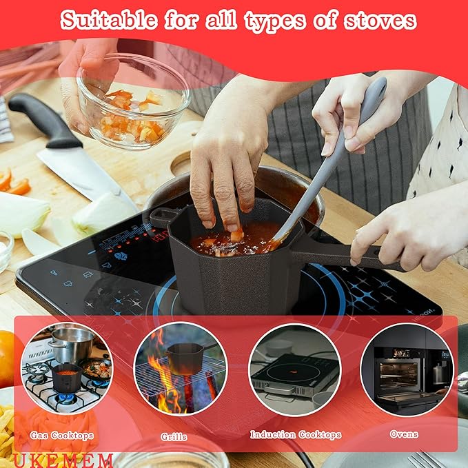 Wood Stove Steamer & Humidifier + Mini Sauce Pan Set with Accessories – Dual-Layer Simmer Pot, Butter Melter & Grill Tools for Fireplace, BBQ & Campfire Cooking