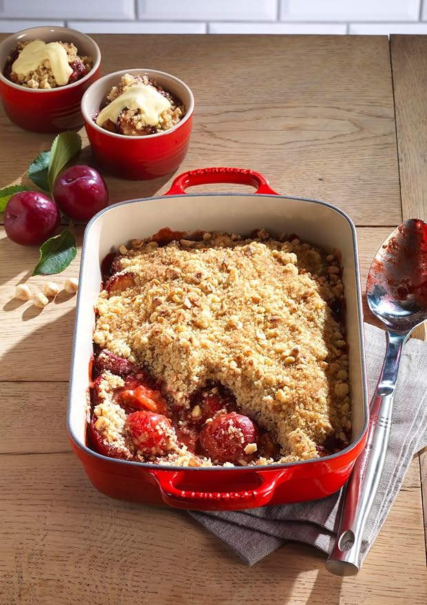 Le Creuset Enameled Cast Iron Signature Rectangular Roaster, 5.25 qt. (11.7" x 16.8"), Cerise