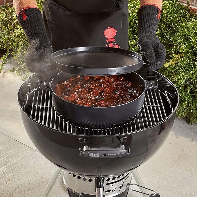 Weber Duo Dutch Oven, 7.25 Qt – Multi-Purpose Porcelain‑Enameled Cast‑Iron Dutch Oven & Flat‑Top Griddle-Style Lid
