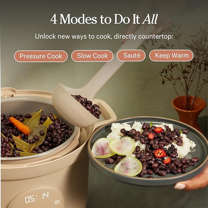 Our Place Dream Cooker | 6 Qt Ceramic Nonstick Multicooker & Pressure Cooker with Touchscreen Controls & Auto Steam Release | 4 Modes: Pressure Cook, Sauté/Sear, Slow Cook & Warm | Spice
