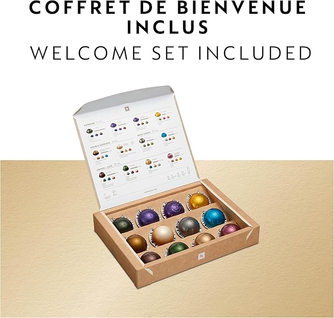 Nespresso Festive Vertuo Pop+ Coffee and Espresso Maker by Breville, Matte Black Gold, 37.2 Fl Oz capacity
