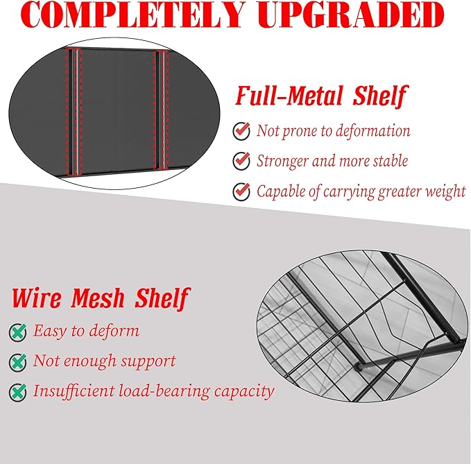 Kitchen Shelves Pantry Organizers and Storage, Adjustable Metal Shelving Unit, Kitchen Essentials Microwave Stand, Corner Shelf, Home Organization (5 Tier 35.4" W×15.7" D×71.2" H, 5)