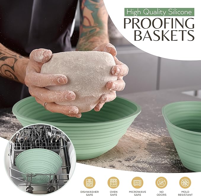Wild Sky Co Sourdough Starter Kit For Beginners, Complete Bread Making Kit With Banneton Proofing Basket, Silicone Sourdough Baking Supplies, Beginner Sourdough Starter Kit, Sourdough Kit