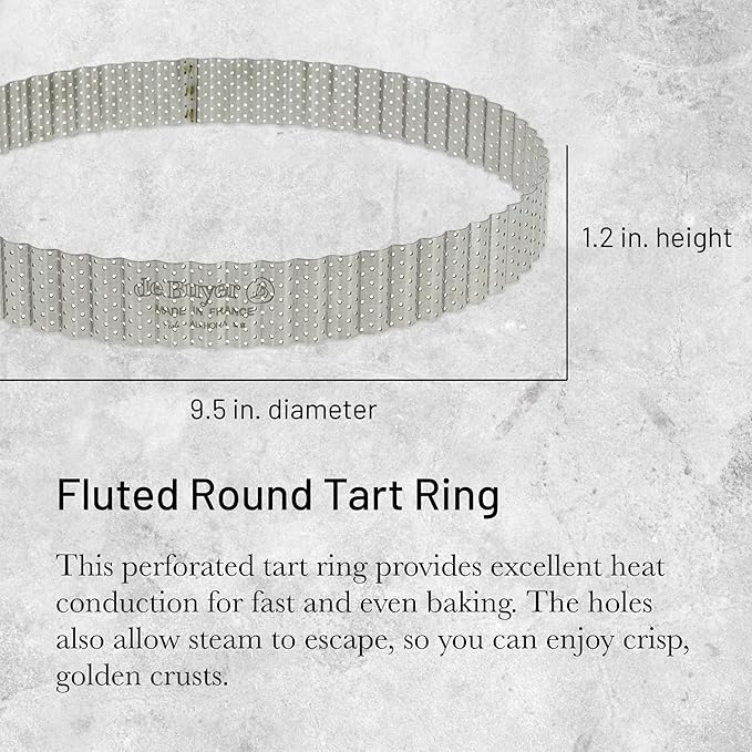 de Buyer Home Baking Box for Pie & Tart - DIY Pastry-Making Kit - Includes Fluted Tart Ring, Baking Sheet, Cooling Rack + Cake & Pie Server