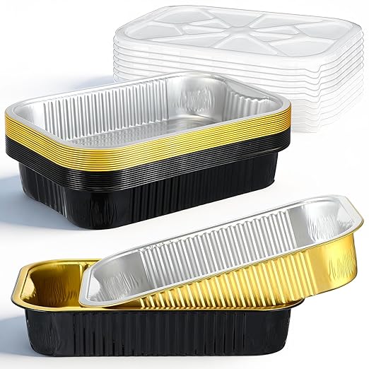 Baderke 20 Set 9x13 Heavy Duty Aluminum Pans with Lids Double Thick Aluminum Foil Baking Pan Food Container for Heating Cooking Meal Prep Storage Freezer and Takeout (Multicolor)