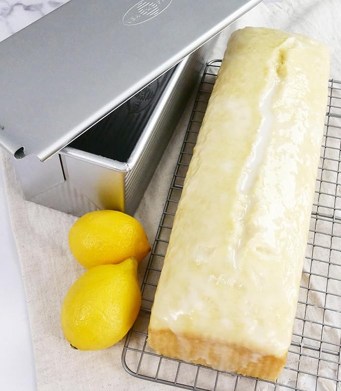 USA Pan Bakeware Pullman Loaf Pan with Cover,13 x 4 inch,Nonstick & Quick Release Coating,Made in the USA from Aluminized Steel,(Pack of 3)