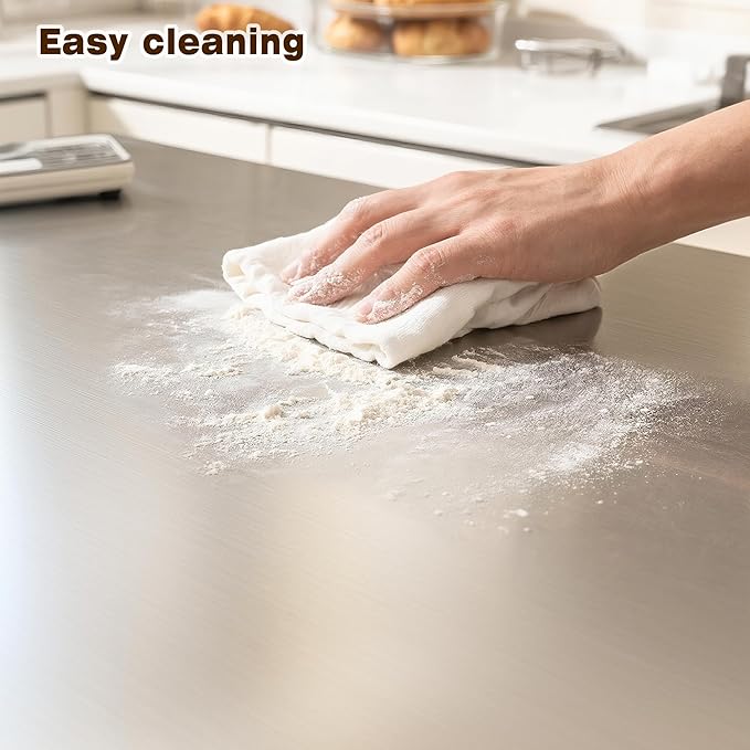 Nisorpa 304 Stainless Steel Chopping Board with Lip, Extra Large Cutting Boards for Kitchen Heavy Duty Cutting Plate with Anti-Slip Mat for Meat Vegetables & Bread, Pastry Board, 35.4"Lx22.8"W