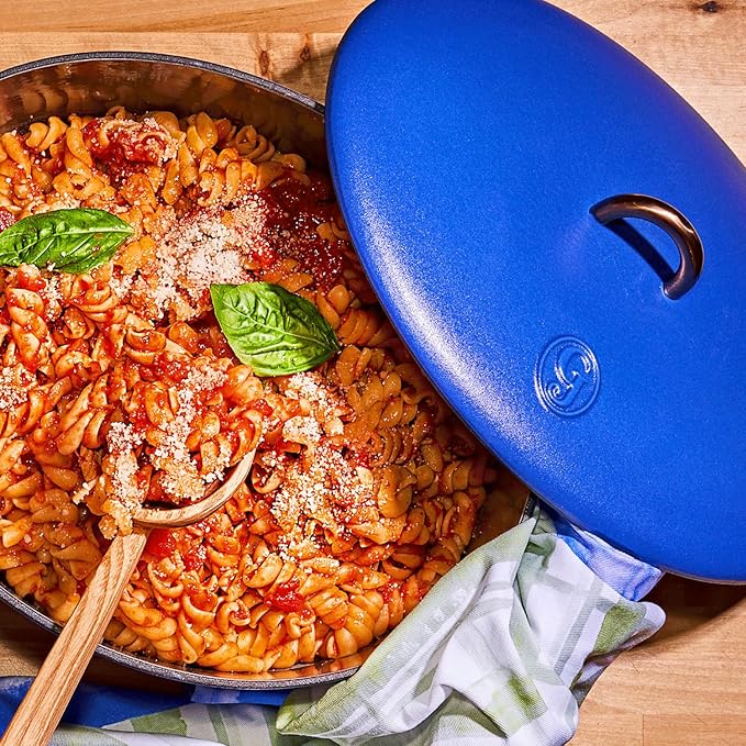 Great Jones Dutchess Cast Iron Dutch Oven Pot With Lid (Blueberry) - Large 6.75 Quart Size, Dual Handles - All Stovetop Safe - 500° Dutch Oven For Bread Baking | Dishwasher Friendly