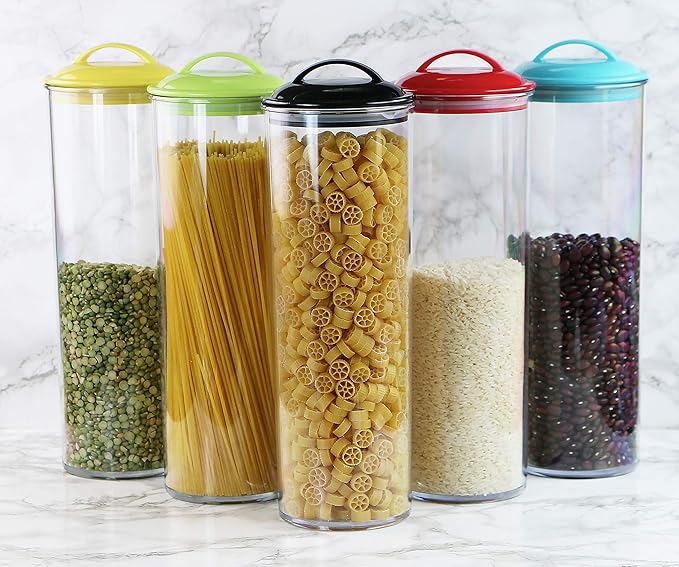 Calypso Basics by Reston Lloyd Acrylic Storage Canisters, Spaghetti, Turquoise
